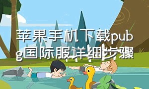 苹果手机下载pubg国际服详细步骤