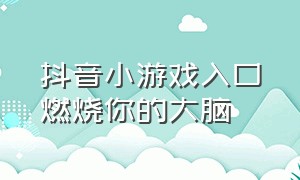 抖音小游戏入口燃烧你的大脑