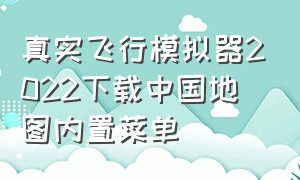 真实飞行模拟器2022下载中国地图内置菜单（真实飞行模拟器下载2024最新版）