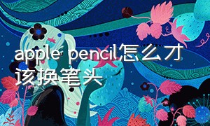 apple pencil怎么才该换笔头（apple pencil怎么用新手教程）