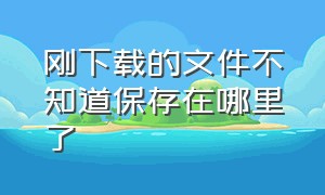 刚下载的文件不知道保存在哪里了（我刚下载的文件）