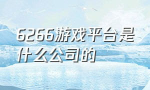 6266游戏平台是什么公司的（6366游戏平台）