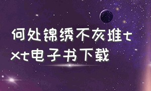 何处锦绣不灰堆txt电子书下载