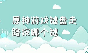 原神游戏键盘走路按哪个键