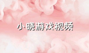 小晓游戏视频