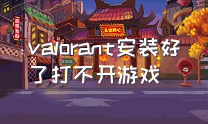 valorant安装好了打不开游戏