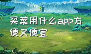 买菜用什么app方便又便宜