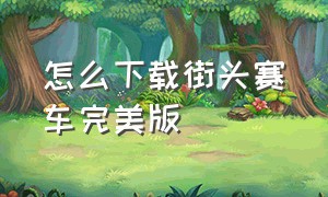 怎么下载街头赛车完美版