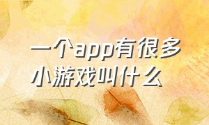 一个app有很多小游戏叫什么