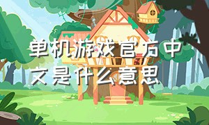 单机游戏官方中文是什么意思