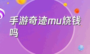 手游奇迹mu烧钱吗（奇迹mu手游vip价格表）