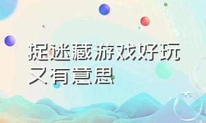 捉迷藏游戏好玩又有意思