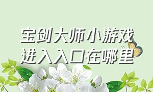 宝剑大师小游戏进入入口在哪里