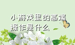 小游戏里的高端操作是什么（小游戏机上的按键都是干什么的）