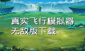 真实飞行模拟器无敌版下载