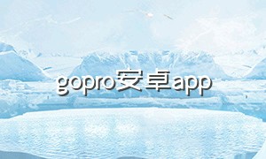 gopro安卓app（gopro安卓app能用吗）