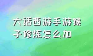 大话西游手游猴子修炼怎么加（大话西游手游猴精怎么加点）