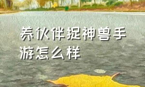 养伙伴捉神兽手游怎么样