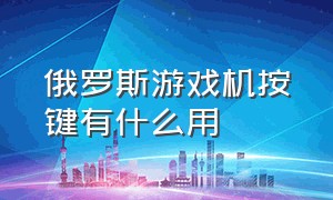 俄罗斯游戏机按键有什么用