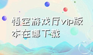 悟空游戏厅vip版本在哪下载（悟空游戏厅怎么免费安装）