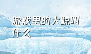 游戏里的大鲸叫什么（游戏中的鲸鱼图片）