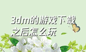 3dm的游戏下载之后怎么玩