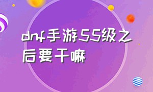 dnf手游55级之后要干嘛