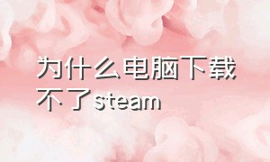 为什么电脑下载不了steam