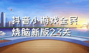 抖音小游戏全民烧脑新版23关（抖音全民烧脑新版游戏攻略）