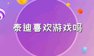 泰迪喜欢游戏吗