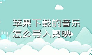 苹果下载的音乐怎么导入剪映