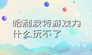 哈利波特游戏为什么玩不了