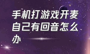 手机打游戏开麦自己有回音怎么办