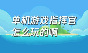 单机游戏指挥官怎么玩的啊（指挥官游戏入口）