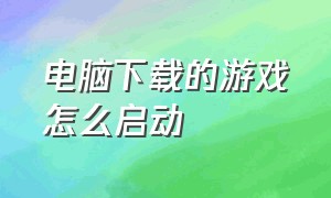 电脑下载的游戏怎么启动（电脑下载完游戏怎么打开）