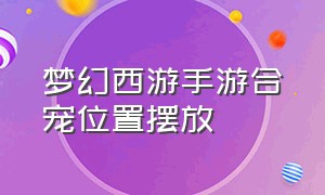 梦幻西游手游合宠位置摆放