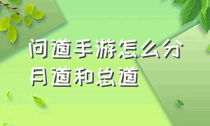 问道手游怎么分月道和总道（问道手游渠道服官网）