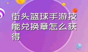 街头篮球手游技能兑换章怎么获得