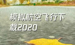 模拟航空飞行下载2020（航空模拟飞行2023免费下载）