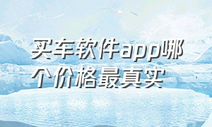 买车软件app哪个价格最真实（买车软件app哪个价格最真实可靠）