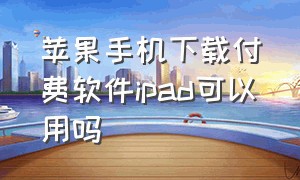 苹果手机下载付费软件ipad可以用吗（苹果ipad下载app怎么还要收费）