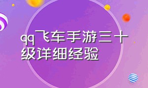 qq飞车手游三十级详细经验