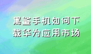 黑鲨手机如何下载华为应用市场