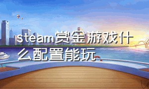 steam赏金游戏什么配置能玩