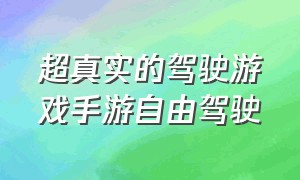 超真实的驾驶游戏手游自由驾驶