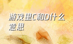 游戏里C和D什么意思