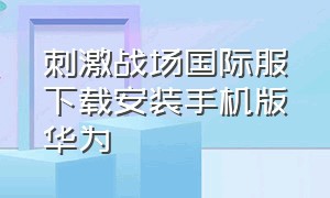 刺激战场国际服下载安装手机版华为（刺激战场国际服下载安装）