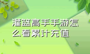 灌篮高手手游怎么看累计充值（灌篮高手手游）