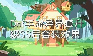 dnf手游异界套升级ss后套装效果