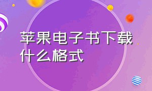 苹果电子书下载什么格式